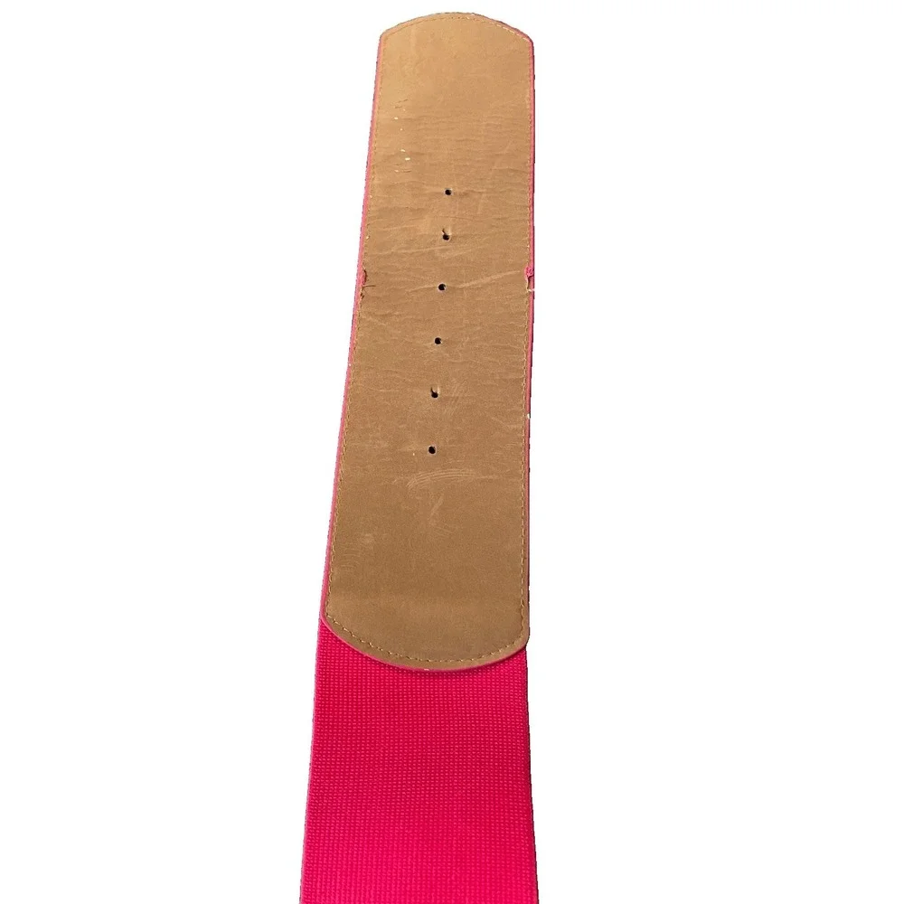 Wide Stretch Fashion Belt Womens M/30 Pink Faux Leather Nylon